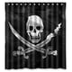thumbnail image 1 of Cortina de ducha con diseño de calavera y bandera pirata, juego de cortinas de baño con ganchos, tamaño 66 x 72 pulgadas, 1 of 3
