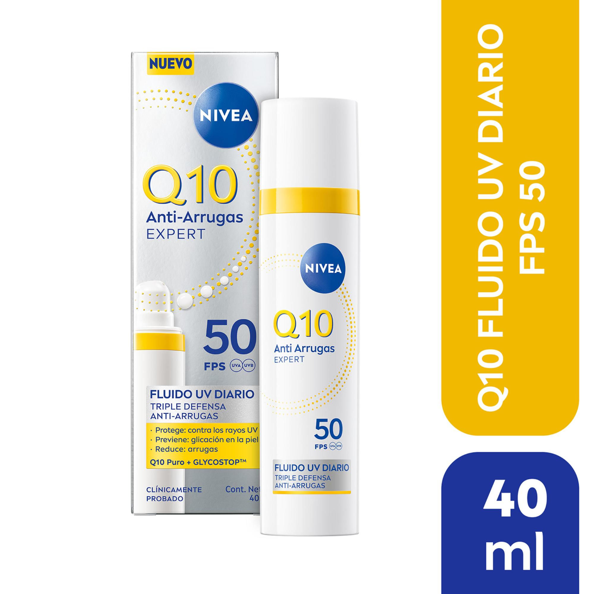 Crema Facial Q10 Antiarrugas Fluido Uv Fps50 40 ml Nivea