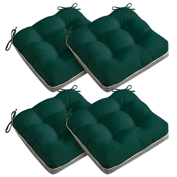 Cojines para silla AMCATON, paquete de 4, 48 x 48 cm, espuma, verde