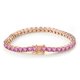 thumbnail image 1 of Pulseras de Tenis de Moissanita de 3 Mm para Mujer, Pulseras Doradas, Color D, Claridad VVS1, Diamante Rosa, Pulseras de Tenis, Pulseras de Plata Esterlina S925 para Mujer (6-9 Pulgadas), 1 of 6
