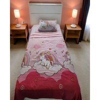 Teng Fei - Juego De Sabanas Niña Infantil Plaza Y Media Unicornio Niña