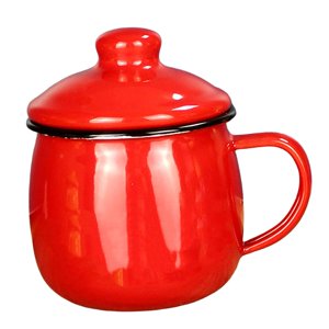 Bothyi - Taza Esmaltada Para Beber, Taza De Té, Taza De Jugo Para Oficina, Cocina, Picnic, Rojo