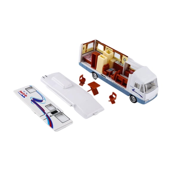 Modelo De RV De Aleación, Coche De Juguete Con Puerta Que Se Puede Abrir, Fundido A Presión, Para Niños, Regalo De Cumpleaños