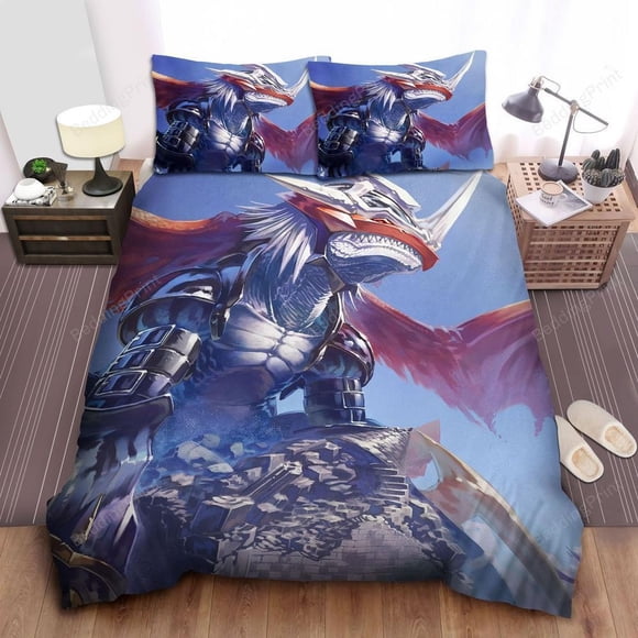 Digimon Modern Mecha Wargreymon Art Quilt Duvet Cover Set Bedclothes Bedding3-Piece Bedding Set