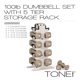 thumbnail image 2 of Set de mancuernas Tone Fitness de 45 kg de neopreno con rack, 2 of 8