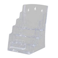 Ioensy - Soporte Para Folletos, Tarjeta De Presentación, Folleto, Documento, Acrílico, Soporte De Exhibición Para Tarjetas De Visita, A5, 4 Niveles