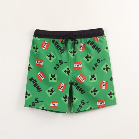 Traje De Baño Niño Verde Full Print Minecraft