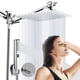 thumbnail image 1 of 1set 2-in-1 Shower Head with Handheld Spray - 8'' Rain Square High Pressure Shower Head with 9'' Extension Arm and 78'' Hose - Includes Shower Holder for Easy Installation, 1 of 5