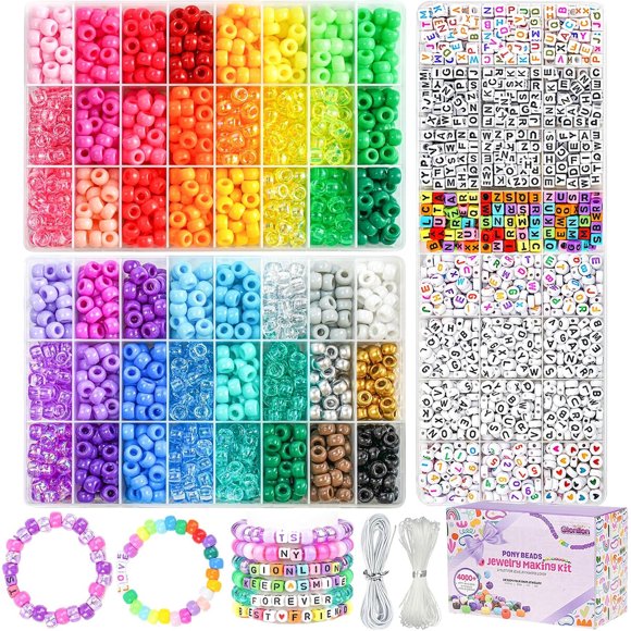 Kit de cuentas Gionlion para pulseras 6 x 9 mm