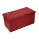 thumbnail image 1 of Baúl otomano plegable de ecocuero rojo, 1 of 3