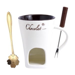 Bothyi - Taza Para Fondue De Chocolate Fundidor De Chocolate Hogar Aniversario Helado Taza Para Olla Caliente Blanco