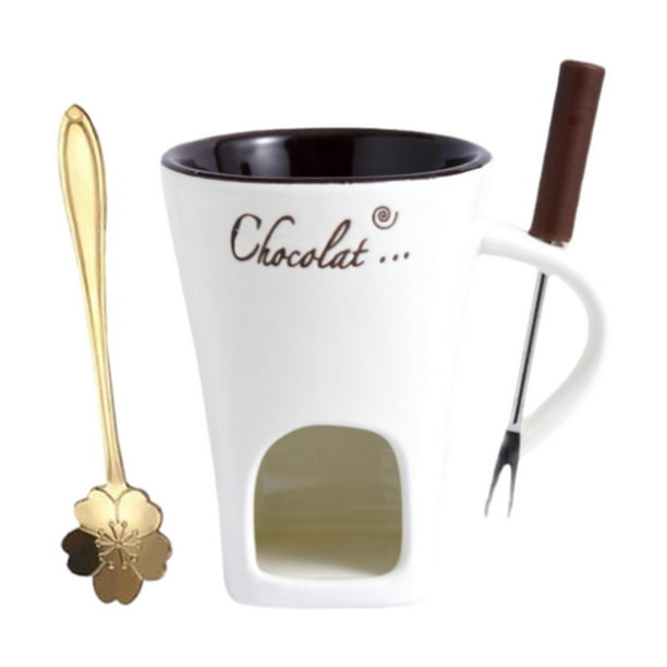 Taza Para Fondue De Chocolate Fundidor De Chocolate Hogar Aniversario Helado Taza Para Olla Caliente Blanco