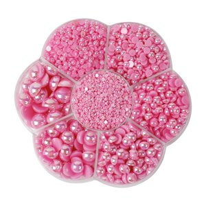 Magideal - 2800 Piezas De Tamaño , Medias , Adornos Para Prendas, De Brillo Satinado, Parte Trasera Plana, Sueltas Para Joyería, , Rosa Rosa Oscuro