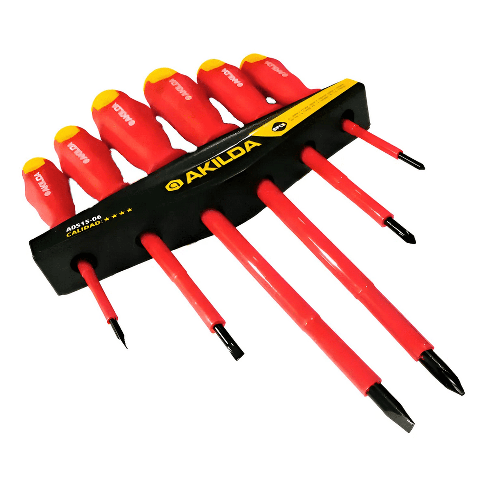 Genérico - Juego 6 Destornilladores Electricista Aislados 1000v Akilda