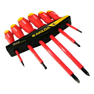 Genérico - Juego 6 Destornilladores Electricista Aislados 1000V Akilda