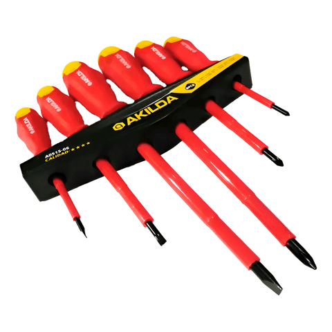 Genérico - Juego 6 Destornilladores Electricista Aislados 1000V Akilda