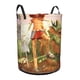 thumbnail image 2 of Jane y el Dragón Cesta de lavandería de gran capacidad redonda con asa, bolsa para ropa sucia plegable, almacenamiento para dormitorio, baño y lavadero 44x35 cm, 2 of 6
