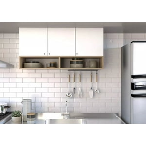 Amv Muebles - Mueble Aereo Cocina Mural Gabinete 3 Puertas Estantes 1.15M