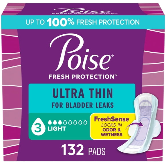 Almohadillas Poise Ultra Thin para incontinencia y posparto, 132 unidades