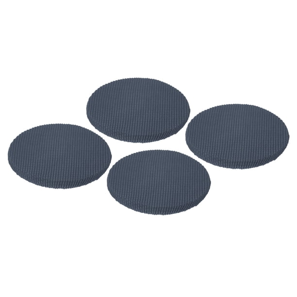 Uxcell 4 Pcs Fundas Redondas de Taburete de Poliéster para Cojines de Asiento de 11"- 14" para Sillas Fundas de Taburete Gris