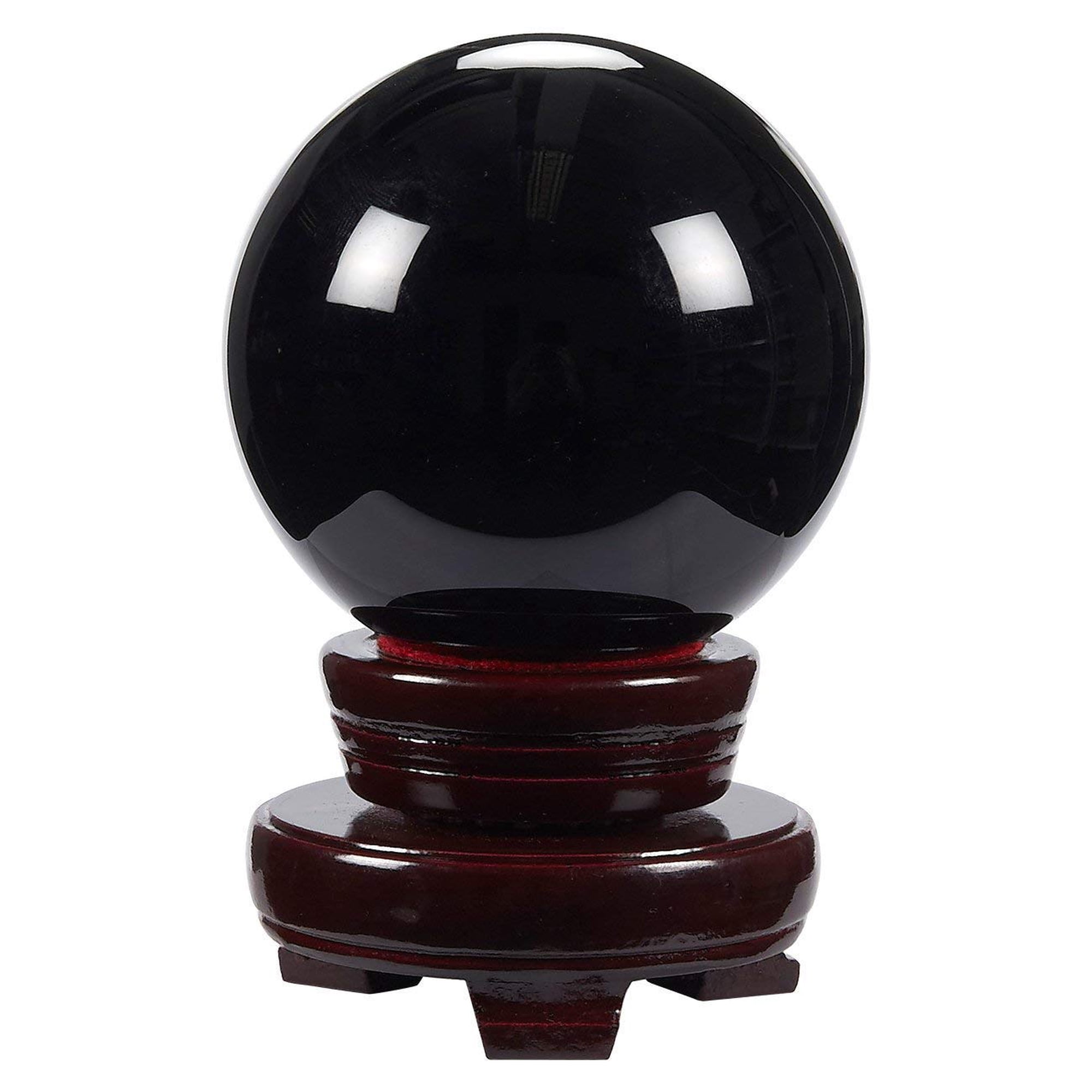 Bola De Cristal Juvale De Obsidiana De 80 Mm Con Soporte