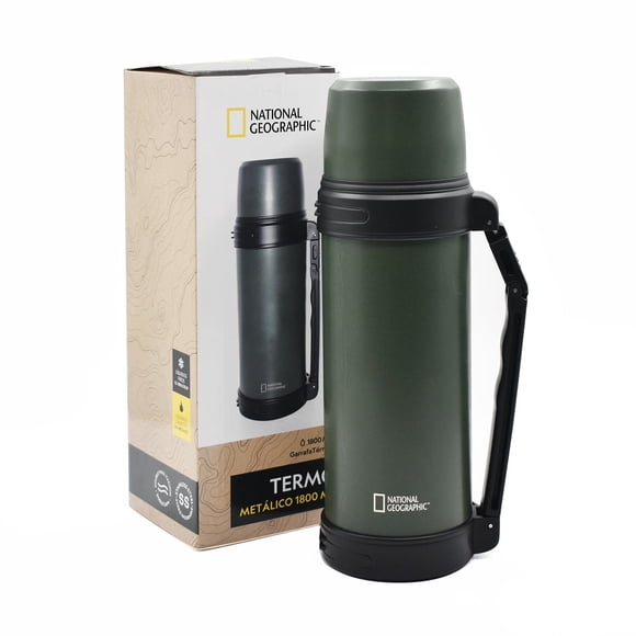 Termo Agua Acero Inox Mango Movible Tapa Stopper 1.8L Verde