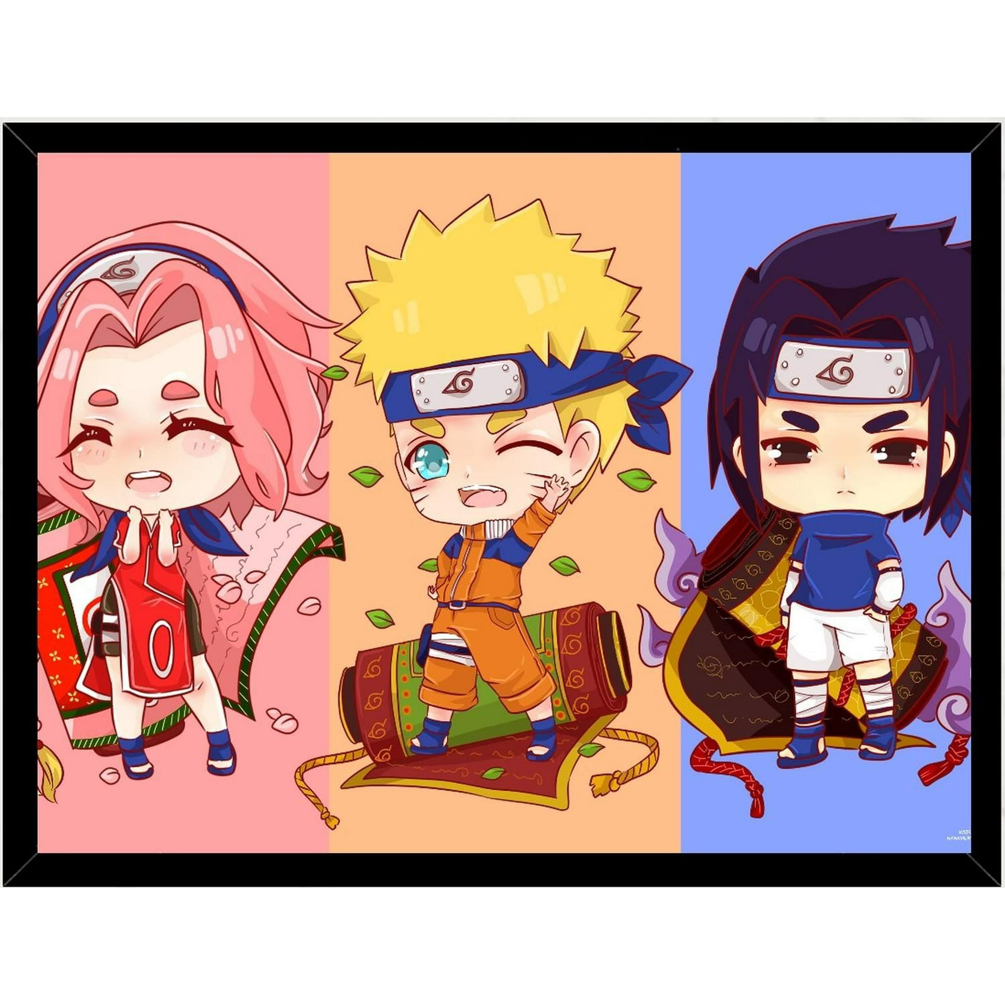 Genérico - Cuadro Decorativo Naruto, Sakura Y Sasuke Medidas 30x40 Cm