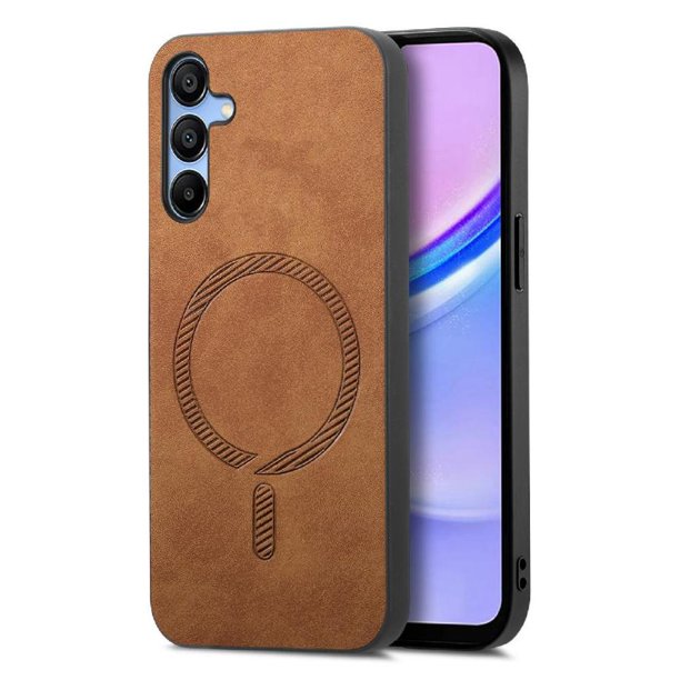 Magnetic Slim Case for Samsung Galaxy A15 with Camera Guard & Anti-Scratch Back Brown