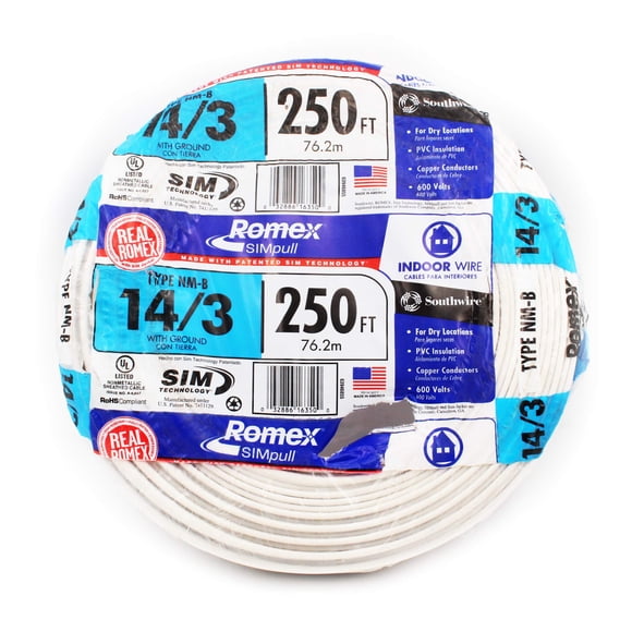Cable Southwire COLEMAN 63946855, no metálico, 14 AWG, 250 pies