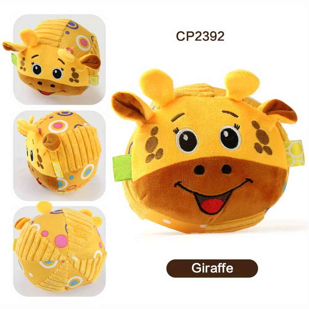 Cartoon Puppet Animal Fitness Ball Baby Hand Grab Soft Plush Bell Ball ...