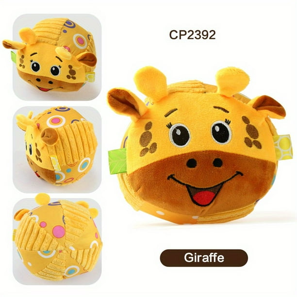 Cartoon Puppet Animal Fitness Ball Baby Hand Grab Soft Plush Bell Ball Educational Toys