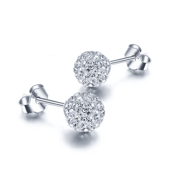 Aros De Plata Micro Circones Incrustados 10 mm