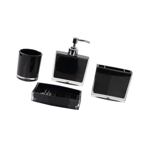 Magideal - Dispensador De Jabón, Soporte Para Cepillos De Dientes, Estuche De Almacenamiento, Accesorios De Baño Portátiles, Organizador De Baño Para Encimera De Negro