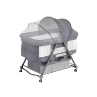 Cuna Bebé Con Accesorios Gris Lubabycas