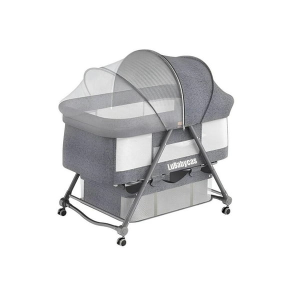 Cuna Bebé Con Accesorios Gris Lubabycas