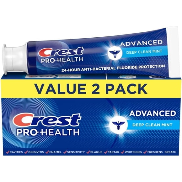 Pasta Dental Crest ProHealth Advanced 2x145g Menta Limpieza Profunda