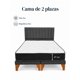 thumbnail image 4 of Cama 2 Plazas Gris oscuro con Colchón y Respaldo Lineal en Lino, 4 of 6