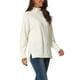 thumbnail image 4 of INSPIRE CHIC Suéter de Cuello Alto de Manga Larga con Abertura en el Dobladillo para Mujer S Blanco, 4 of 6