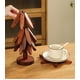 thumbnail image 3 of Nuevo conjunto de 4 Trivets de madera plegables de la decoración de la mesa de cocina para ollas calientes y sartenes, árbol forma Trivets nuez, 3 of 3