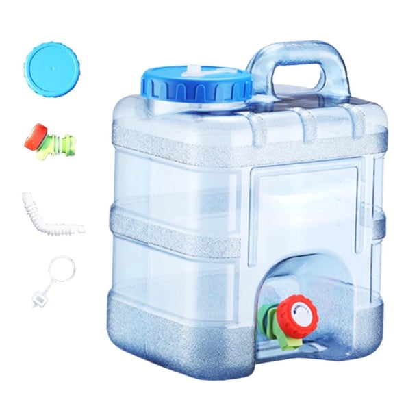 Tanque de agua portátil Contenedor de almacenamiento de agua Transparente Azul Versátil Ligero Fácil de limpiar y que ahorra espacio Jarra de agua par 10 litros