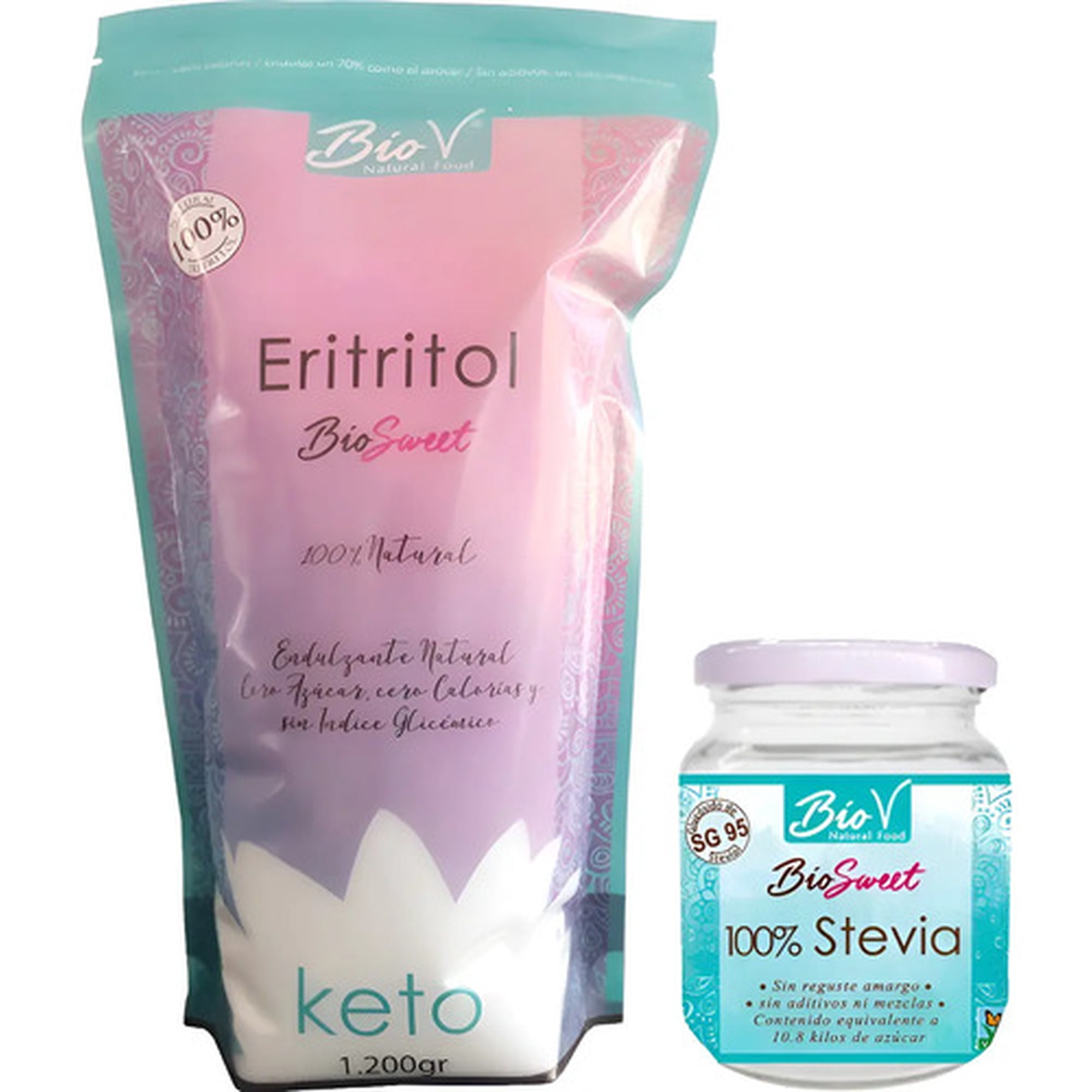 Pack X2 Erititrol 1.200g + Stevia Pura Sg95 40g Biov
