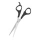 thumbnail image 5 of Tijeras rectas de 6 pulgadas de largo para cabello largo, corto, grueso, duro y suave para hombres y mujeres en tono plateado y negro, 5 of 6