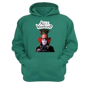 Genérico - Polerón Canguro Alicia Cuentos Infantiles Verde Aguamarina Talla Xl Unisex
