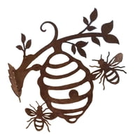 Ioensy - Regalo Creativo De Las Abejas Del Panal De La Decoración Del Jardín De La Colmena De La Abeja Del Metal Para El Césped Del Patio