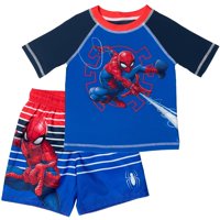 Conjunto De Natación Para Niños Marvel Spider-Man Con Camiseta De Protección Azul 5-6 Años