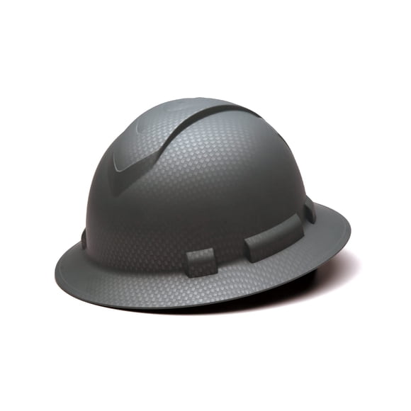 Casco Pyramex Ridgeline de ala completa con trinquete de 4 puntas, plateado