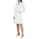 thumbnail image 3 of INSPIRE CHIC Vestido Blazer de Tweed para Mujer con Cuello, Doble Botonadura, Línea A, Formal para Trabajo, Talla S, Blanco, 3 of 5