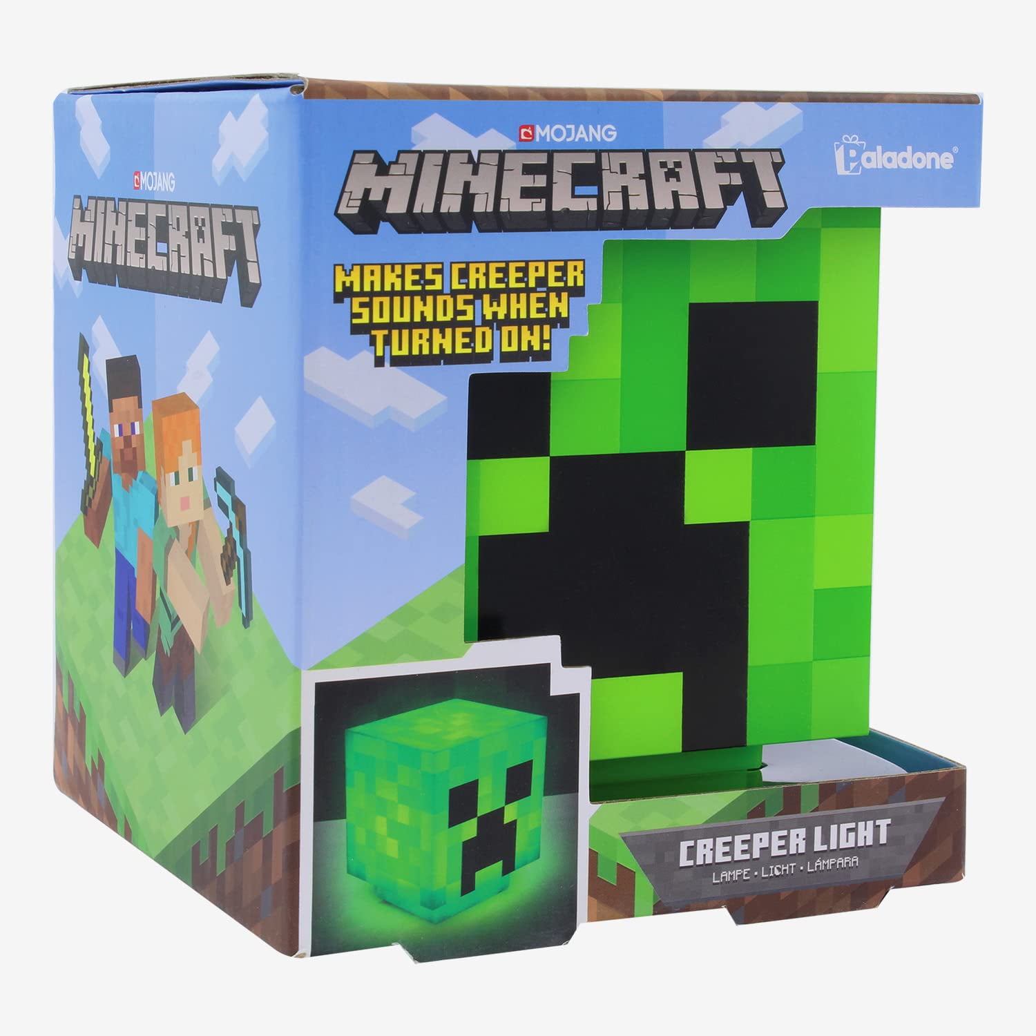Lámpara De Escritorio Paladone Minecraft Creeper Con Sonidos Oficiales