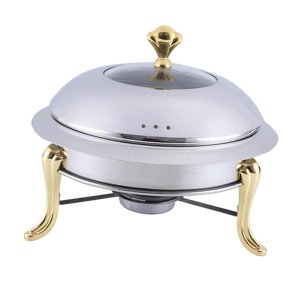 Magideal - Caldera De Combustible Sólido, Estufa De Combustible, Plato De Frotamiento De Acero Inoxidable, Juego De Buffet Para Utensilios De Cocina, Utensilio D Dorado