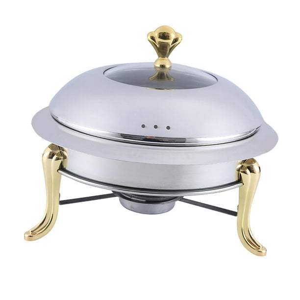 Caldera de combustible sólido, estufa de combustible, plato de frotamiento de acero inoxidable, juego de Buffet para utensilios de cocina, utensilio d Dorado